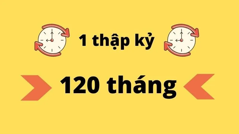 1 thập kỷ bằng bao nhiêu năm, tháng, quý, tuần, ngày, giờ, phút, giây?