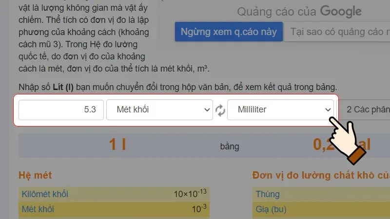 1m3 bằng bao nhiêu cm3, dm3, lít, ml? Cách quy đổi 1m3