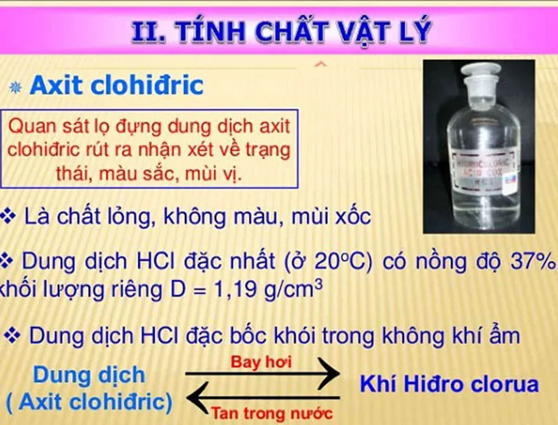 Axit Clohidric là gì? Tính chất, Ứng dụng, Cách điều chế Axit