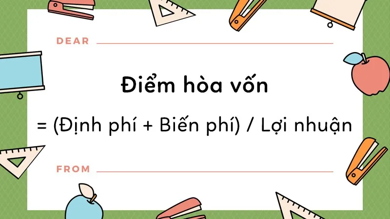 Công thức tính điểm hòa vốn trong sản xuất kinh doanh chuẩn xác