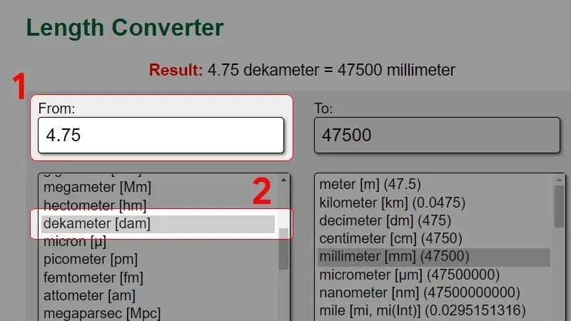 Đề-ca-mét, bảng đơn vị đo độ dài và cách quy đổi