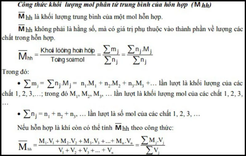 Phương pháp trung bình trong hóa học: Cơ sở lý thuyết và Các dạng bài tập