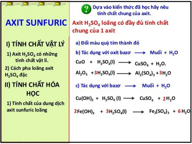 Tính chất hóa học của axit là gì? Cách phân loại axit và Các loại axit tiêu biểu